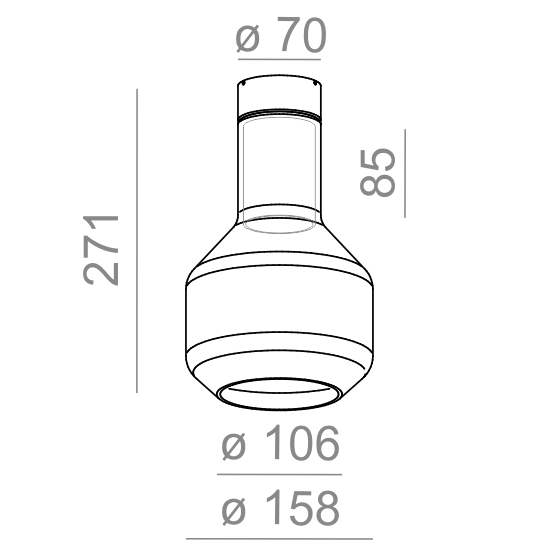 AQform Oprawa Natynkowa Modern Glass Barrel 40403-0000-U8-PH-13