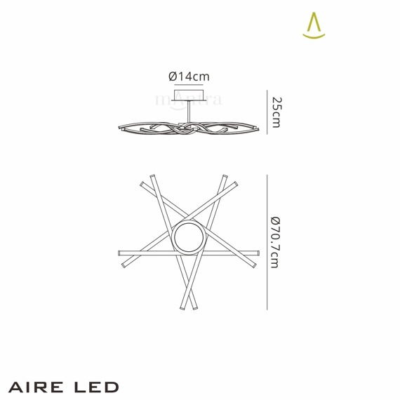Aire LED 5917 Lampa nowoczesna sufitowa z możliwosćią ściemniania Mantra 
