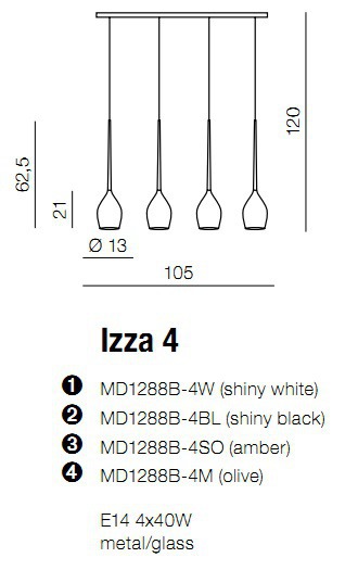Izza 4 AZ0101 White Lampa Azzardo