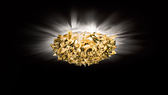Lampa sufitowa włoska Slamp Veli kolor złoty średnica 53 cm