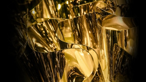 Lampa sufitowa włoska Slamp Veli kolor złoty średnica 78 cm
