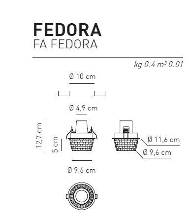 Lampa wpuszczana Fedora FA AXO Light przezroczysta